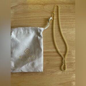 Kendra Scott Ace Gold Chain Necklace with Logo Pouch